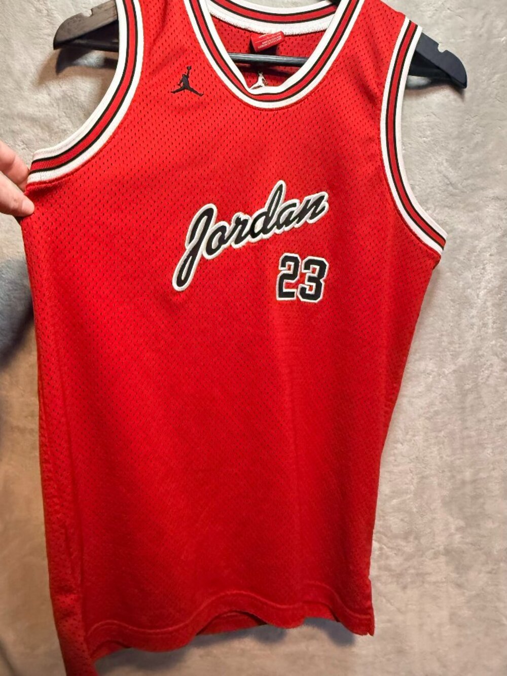 Air Jordan 23 Red Mesh Basketball Jersey Size Small Jumpman Y2K Stitched